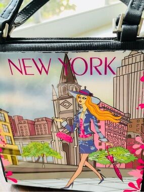 Nicole Lee-illustration mini bag-2 handle-crossbody/shoulder strap-New York city
